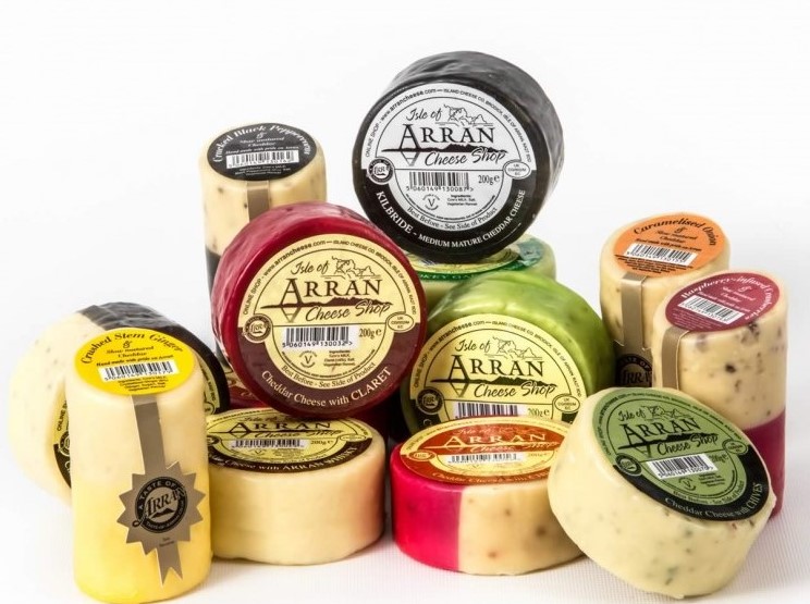 An assortment of Isle of Arran cheeses